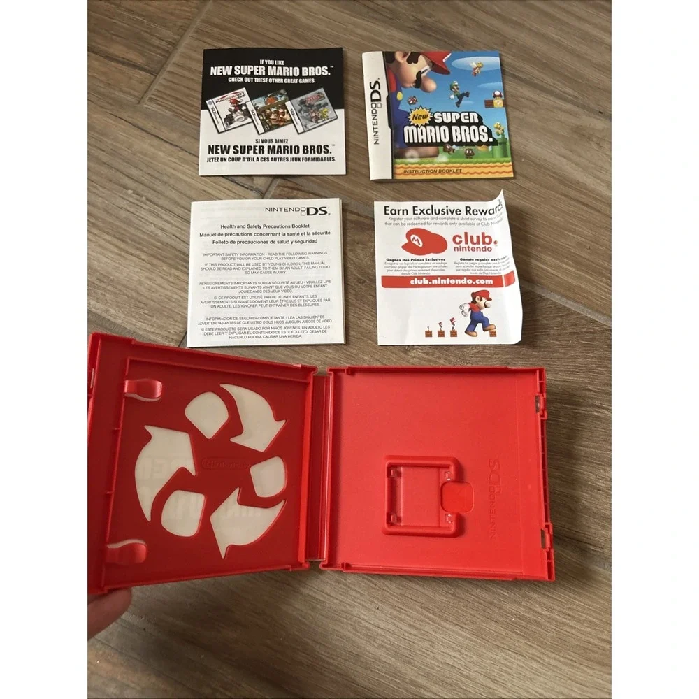New‎ Super Mario Bros Nintendo DS 2006 Red Case/manual Only